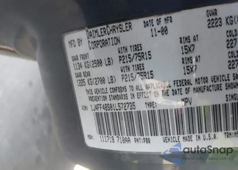 2001 Jeep Cherokee Sport z USA, uszkodzony, nr VIN 1J4FF48S01L572735